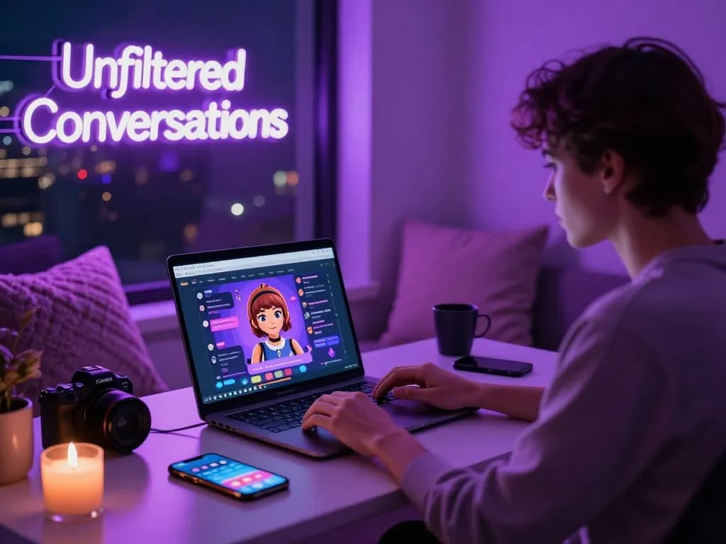 Engaging in nsfw ai chat in a cozy and inviting home office.