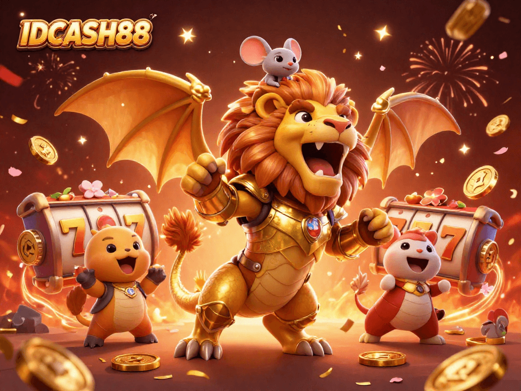 Engage with IDCASH88's thrilling slot game experience featuring vibrant casino visuals.