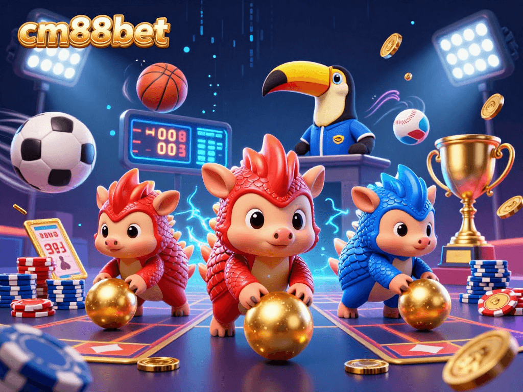 Experience thrilling gambling at cm88bet with rival pangolins in a dynamic casino scene.