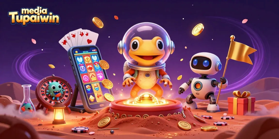 media Tupaiwin menghadirkan karakter lucu dalam kasino emas di Mars yang penuh warna dan permainan slot.