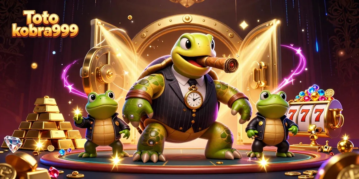 Toto kobra999 reveals a thrilling casino scene with a snapping turtle mobster and dynamic game elements