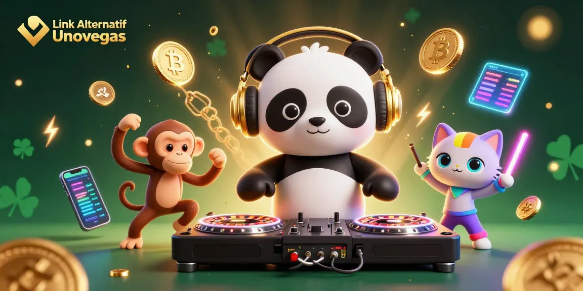 Experience the thrill of gaming with Link Alternatif Unovegas featuring vibrant 3D elements and interactive characters.
