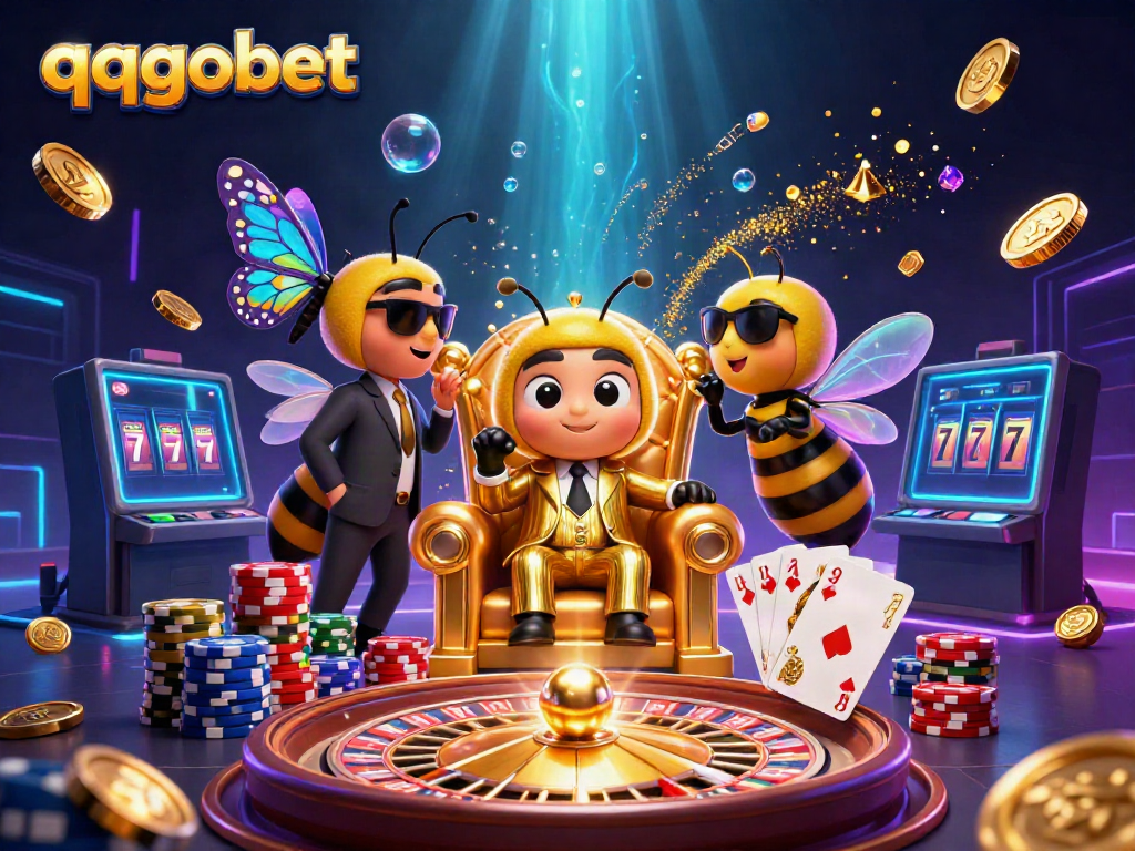 Engage with the thrilling qqgobet scene featuring a unique bumblebee mob boss and casino elements.