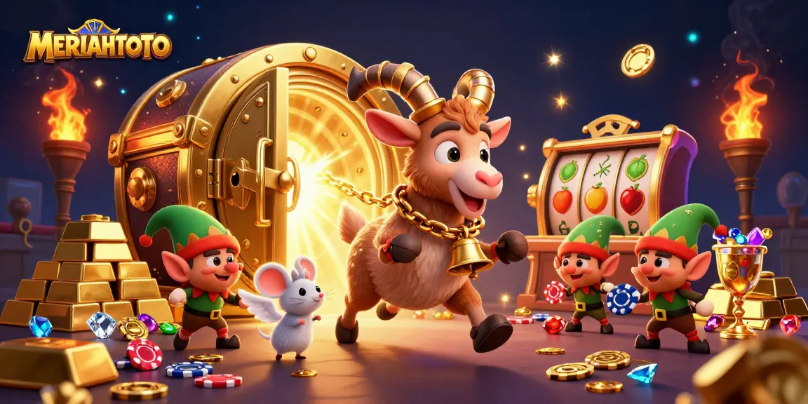 MERIAHTOTO menghadirkan suasana kasino dengan Krampus, mouse, dan elang yang mencuri chip.