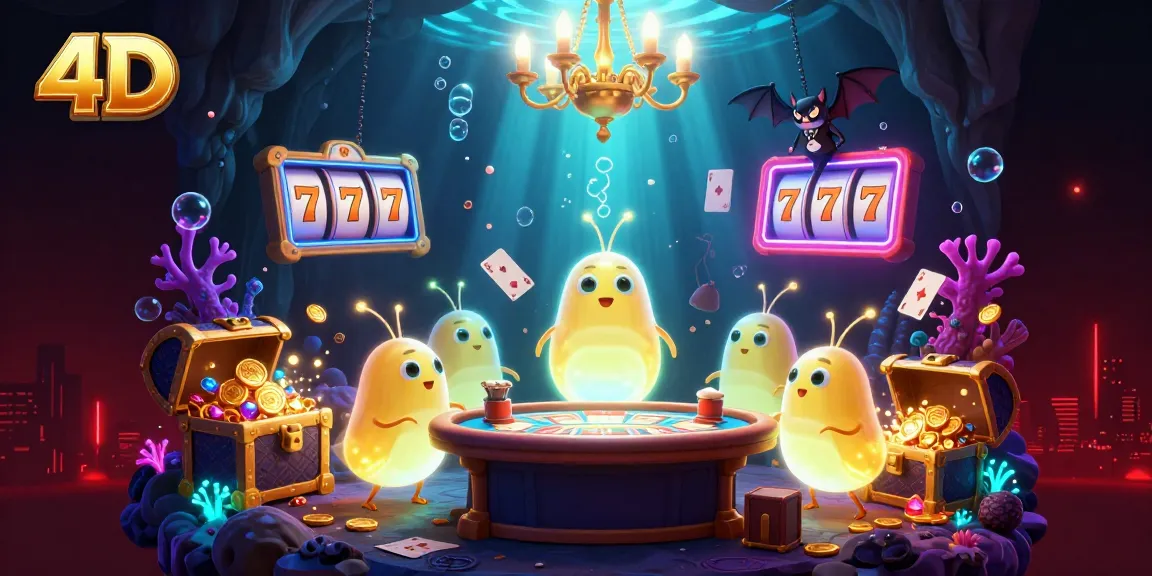 Experience thrilling 4D slot action with glowworms illuminating a vibrant cave casino.