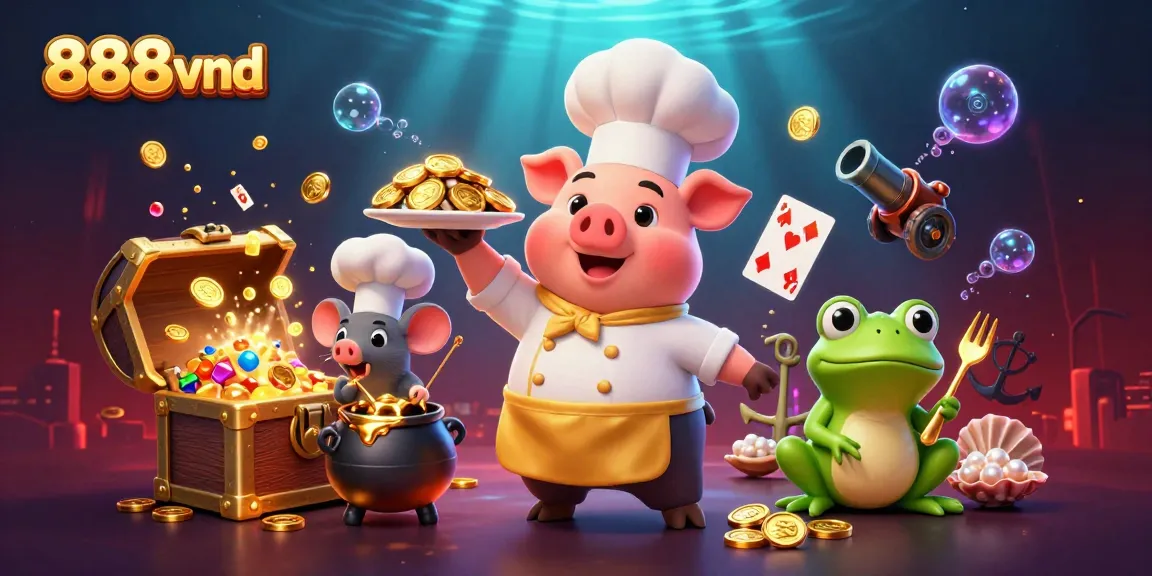 Experience the exhilarating 888vnd casino world with pirate-themed treasures and vibrant characters.
