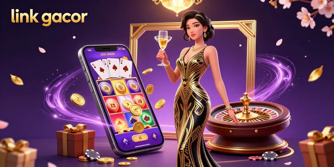 Experience winning thrills with link gacor in a rich 3D casino scene of slot games.