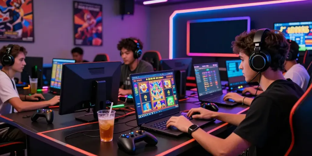 Engaged player enjoying a thrilling slot gacor online gaming experience.