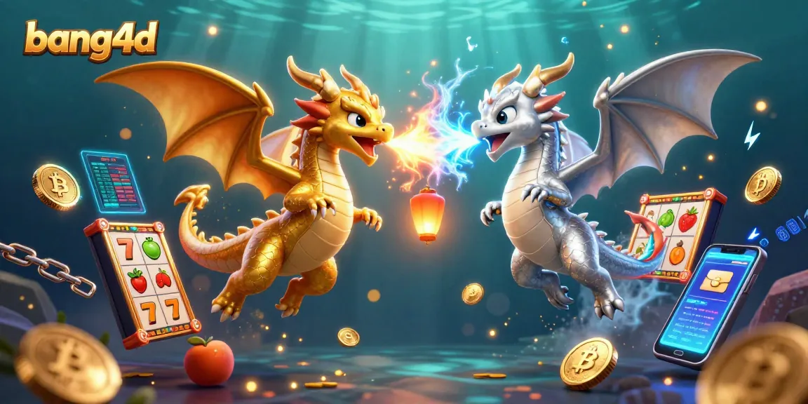 Engage with bang4d slot gaming featuring dynamic dragons, crypto elements, and vibrant visuals.