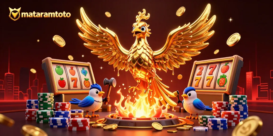 Mataramtoto memukau dengan phoenix emas dan simbol slot dalam promo kasino yang memikat