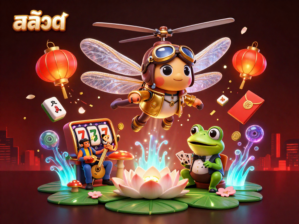 Play exciting สล็อต games with dynamic characters at a vibrant lily pad casino.
