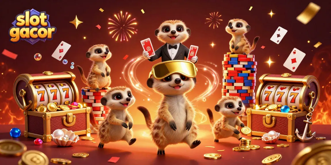 Experience the thrill of slot gacor with a playful meerkat casino scene, showcasing excitement and rewards.