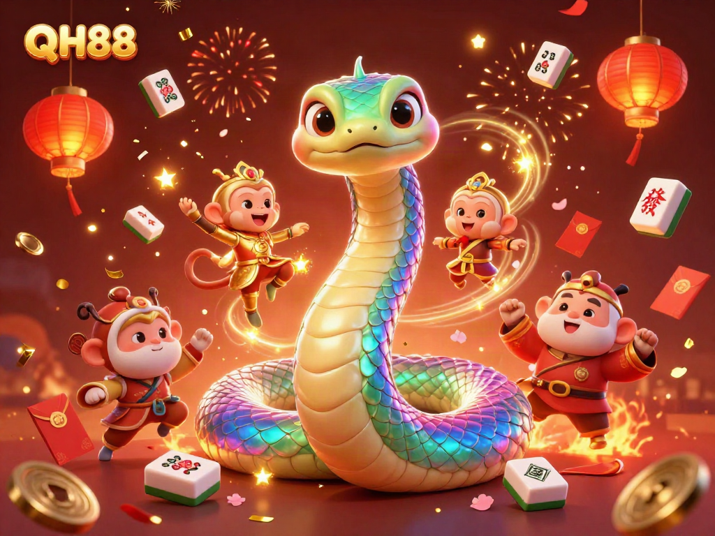 Experience QH88 with vibrant characters and thrilling casino elements in a magical 3D scene.
