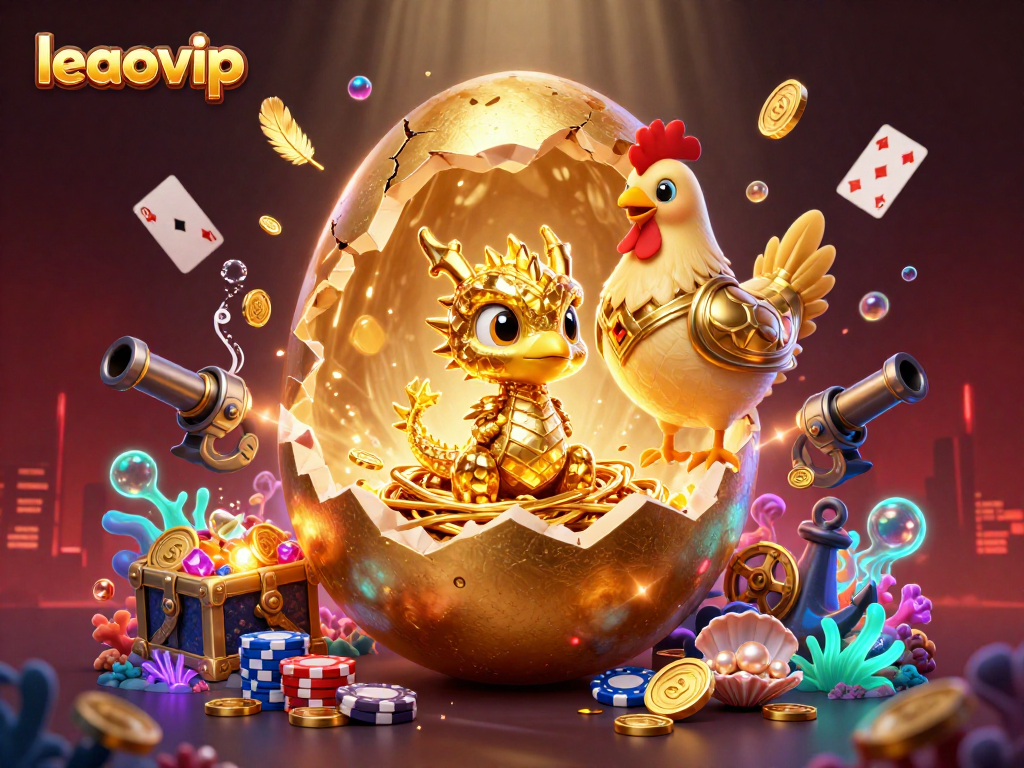 Experience winning strategies at leaovip with a golden dragon guarding poker treasures in a vibrant casino scene.