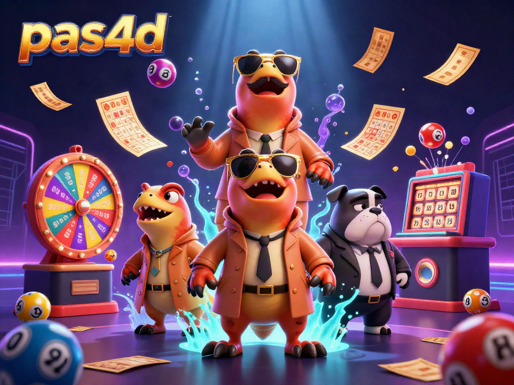Raih jackpot dengan pas4d, tiga raptor lucu beraksi di lounge kasino VIP yang penuh warna.