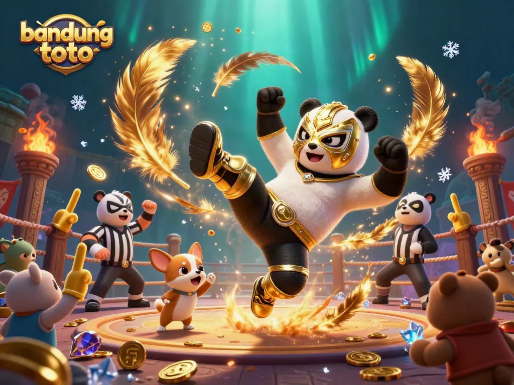 Take a thrilling ride with bandung toto as the wrestling panda kicks into action amid a vibrant casino arena.