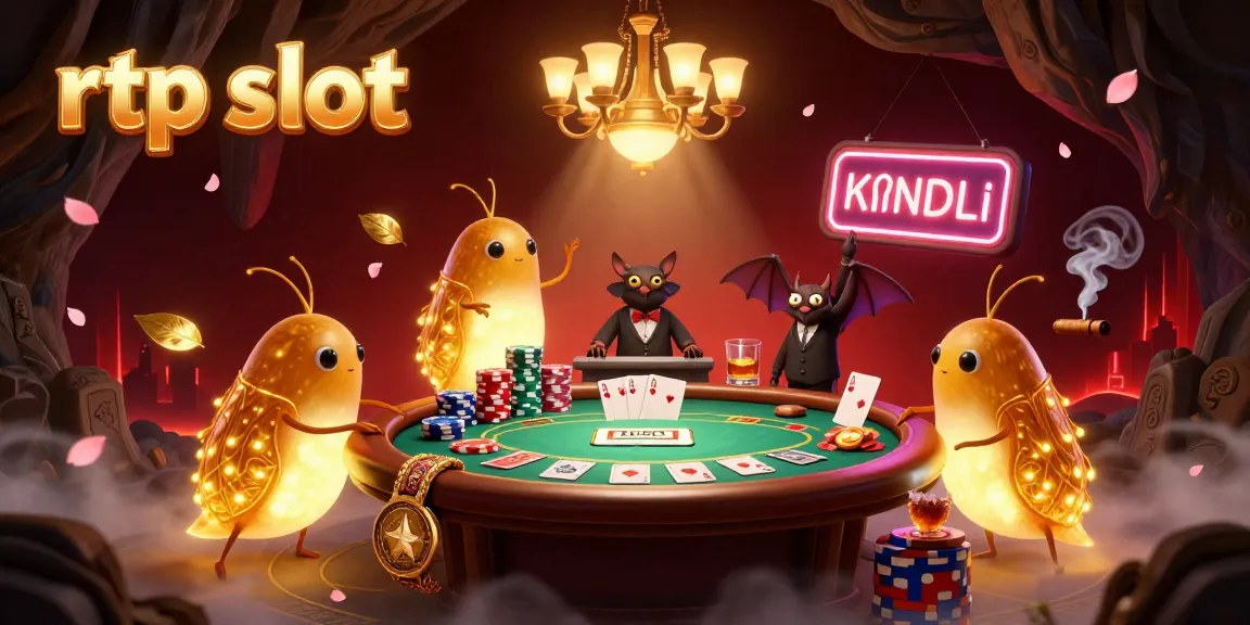 Exciting rtp slot action in a vibrant cave casino, featuring glowworms and a bat dealer.