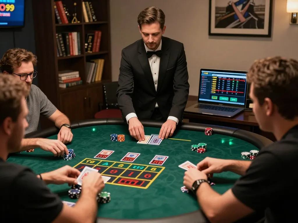 LGO99 Situs Game Online Terpercaya Di INDONESIA players engaging in a strategic blackjack game online.