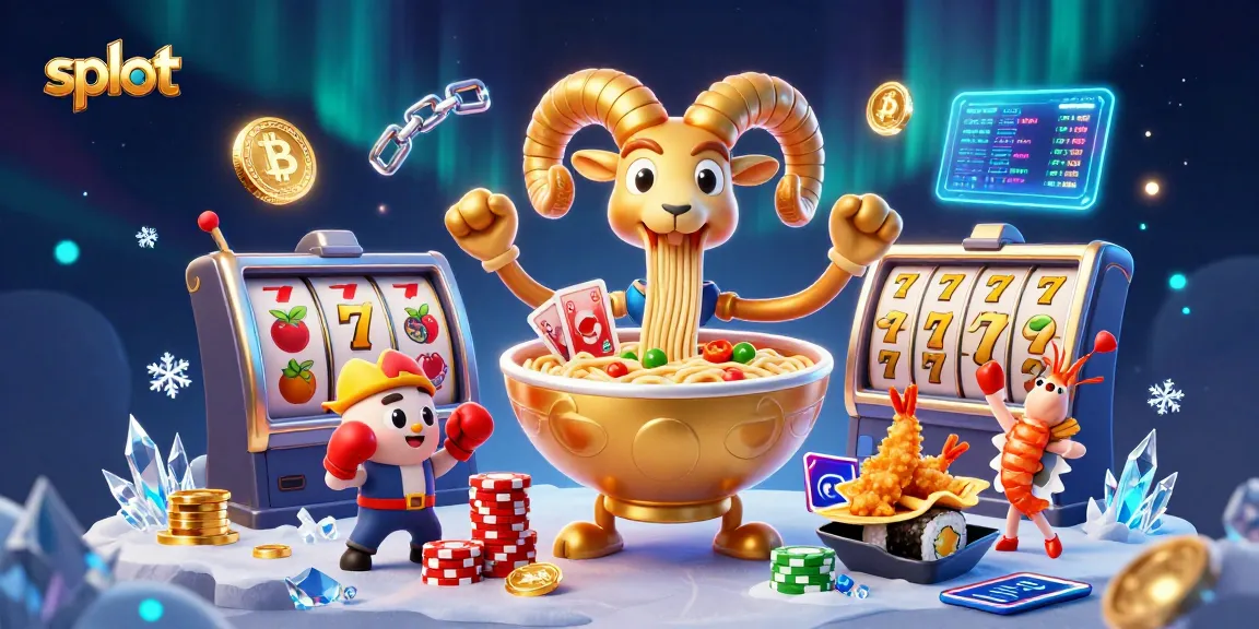 Permainan slot dengan karakter unik dan elemen crypto di dalam ilustrasi 3D.