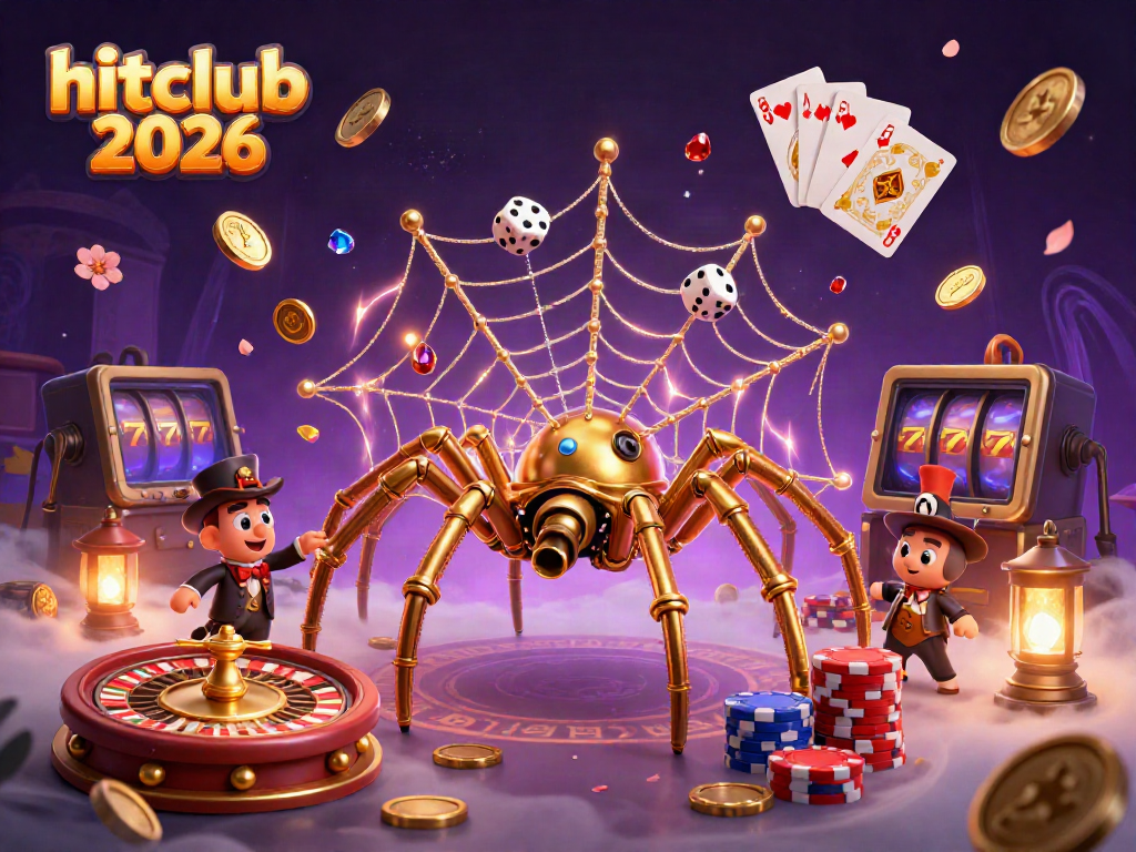 Catch your luck in hitclub 2026 with a dynamic scene of gambling excitement featuring vivid characters and game elements.