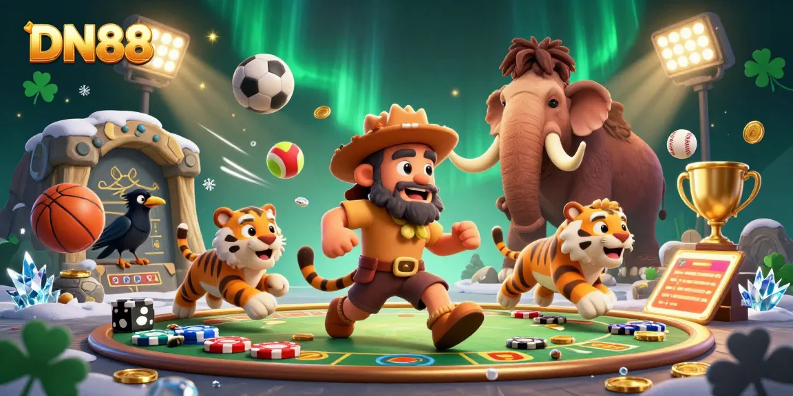 Experience exciting gaming action at DN88 with unique characters and festive casino atmosphere.