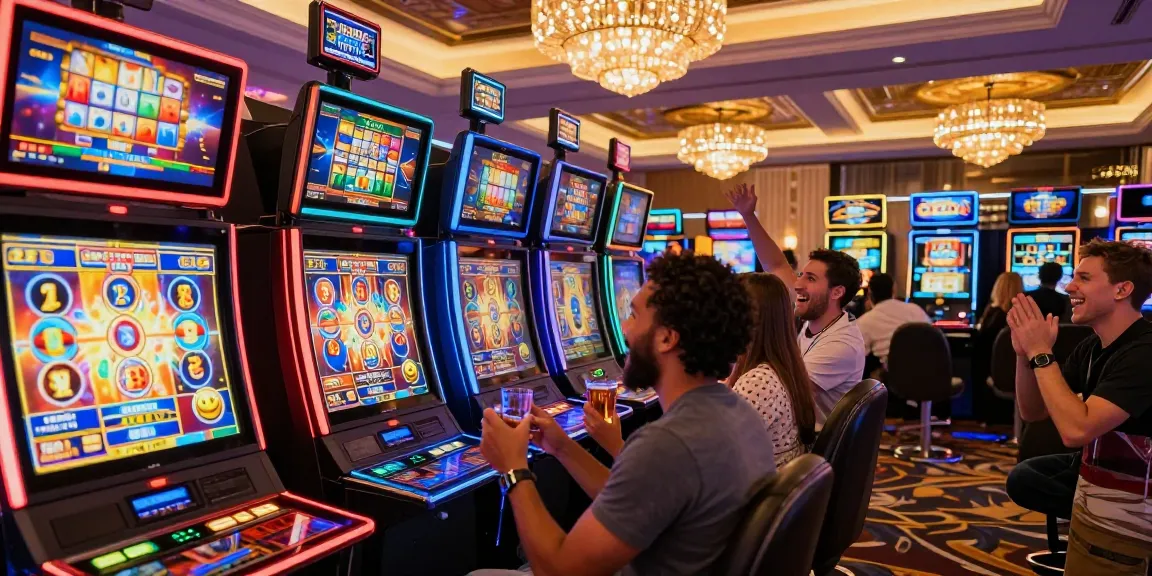 Slot gacor: Pemain menikmati pengalaman mesin slot di kasino yang meriah