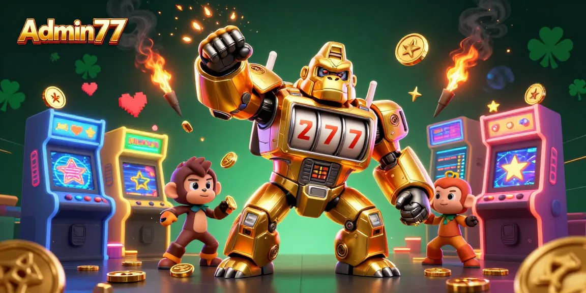 Experience stunning action with Admin77 as the golden gorilla mech bursts into winnings!