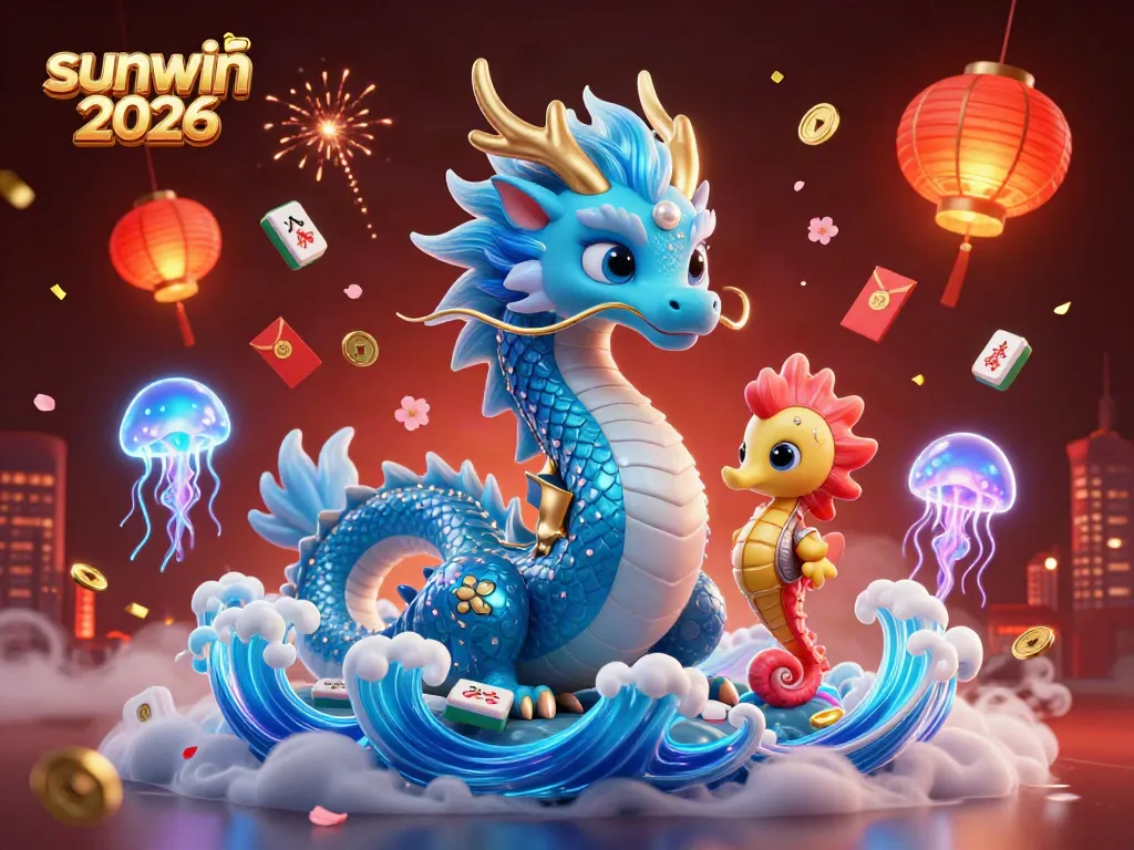 Experience thrilling gameplay with sunwin 2026 featuring a dragon, seahorse knight, and neon jellyfish.