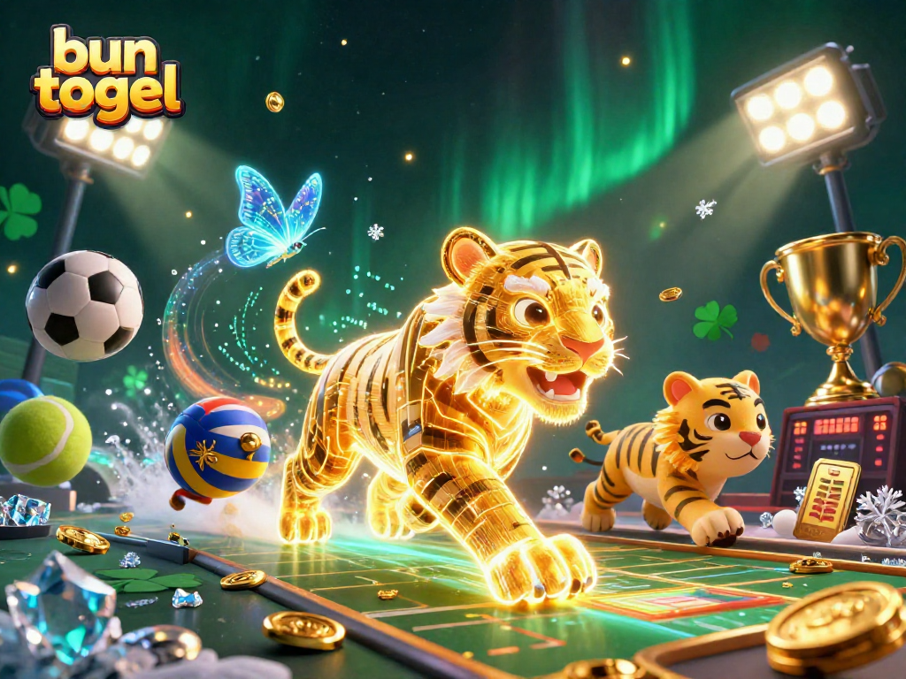 Experience winning thrills with bun togel in a vibrant digital casino scene featuring neon effects.