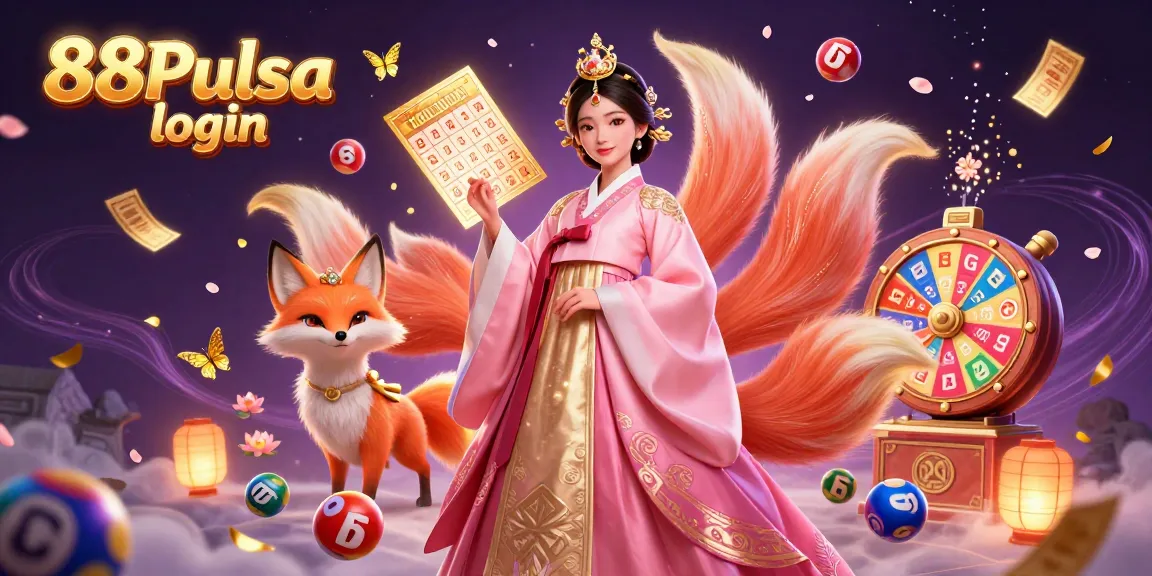 Rasakan gameplay menarik dengan 88Pulsa login saat karakter yang ceria merayakan momen kemenangan kasino.