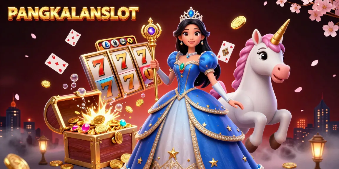 PANGKALANSLOT reveals a captivating scene of a royal character amid slot game elements, showcasing winning opportunities.