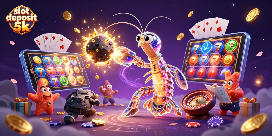 Experience slot deposit 5k with vibrant casino elements and dynamic gaming action in 3D.