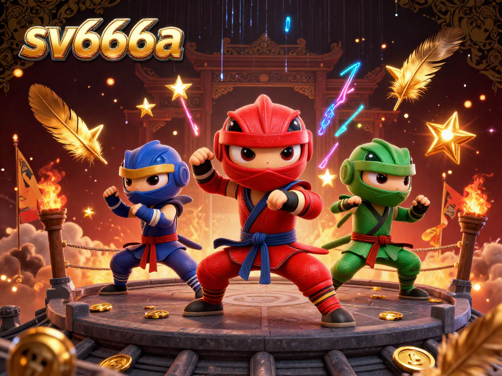 Join the fun and excitement at sv666a with a vibrant team of chameleons showcasing dynamic martial arts on a gaming rooftop.