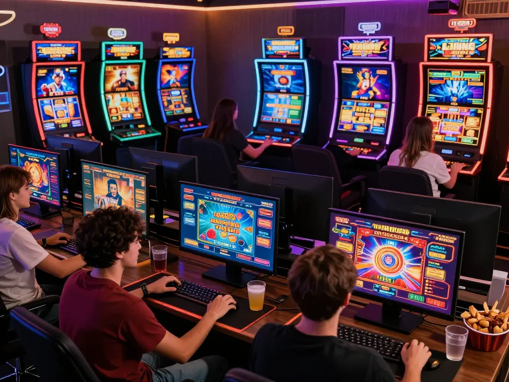 Pemain yang terlibat menikmati pengalaman bermain game online VIRUS88 dengan mesin slot yang semarak dan meja kasino langsung.