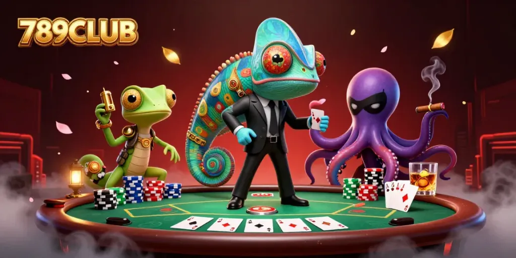 Experience thrilling gaming at 789CLUB with vibrant casino elements and characters.