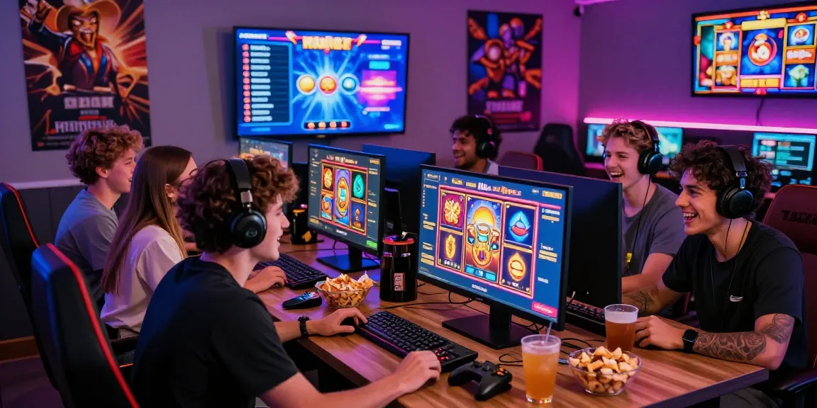 Pengalaman bermain slot online yang seru dengan teman-teman di ruang gaming modern.