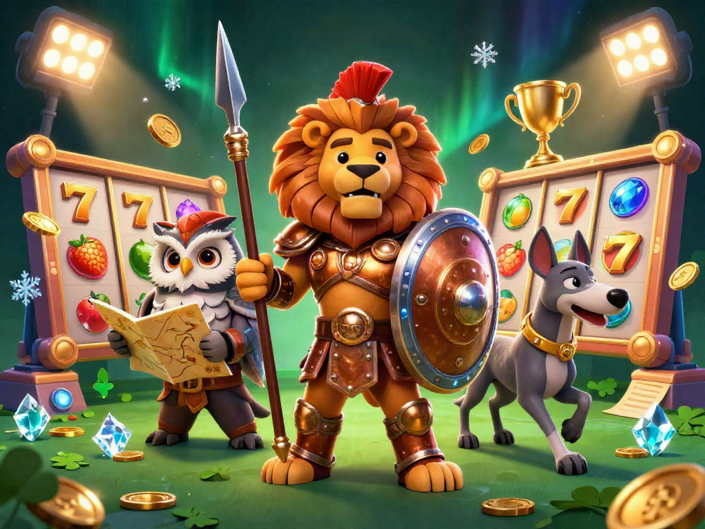 Engage with LGOSUPER for thrilling slot adventures featuring a heroic lion, owl strategist, and golden greyhound.