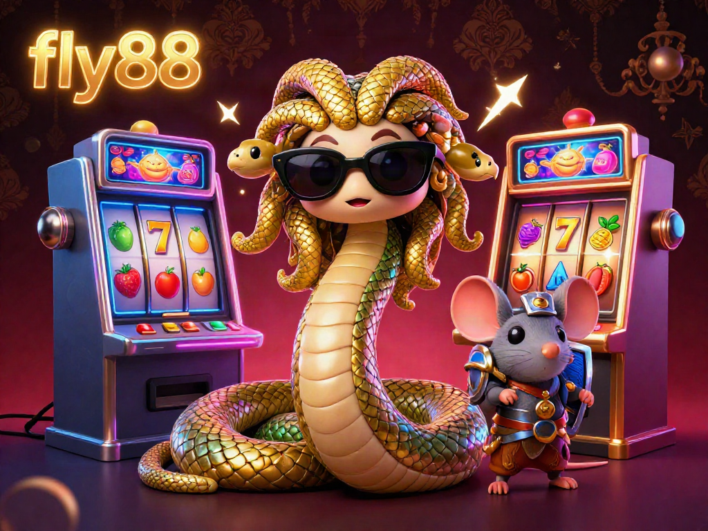 Experience immersive gameplay with fly88's vibrant slot machines and friendly Medusa characters.