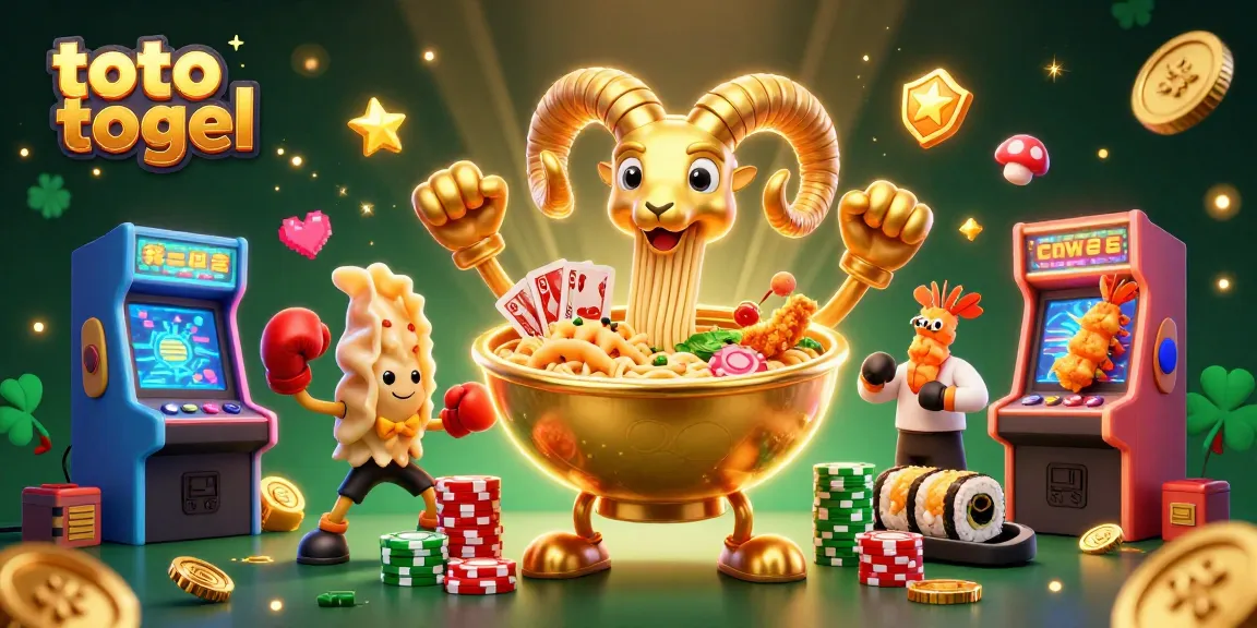 Menguasai toto togel dengan ilustrasi 3D yang penuh warna menampilkan karakter unik dan elemen kasino yang menarik.