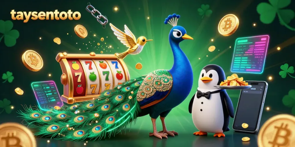 Mainkan slot online terbaru di taysentoto, dengan ilustrasi menawan memperlihatkan simbol keberuntungan dan kemewahan.