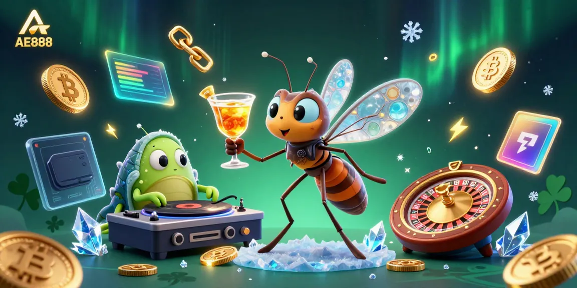 Experience thrilling gaming at AE888 with unique characters in a vibrant casino scene.