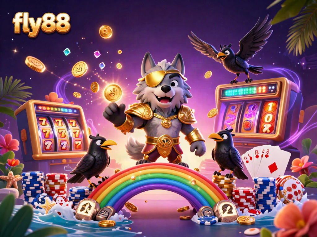 Spin the reels at fly88 for epic casino action with Odin and his ravens amidst magical treasures.