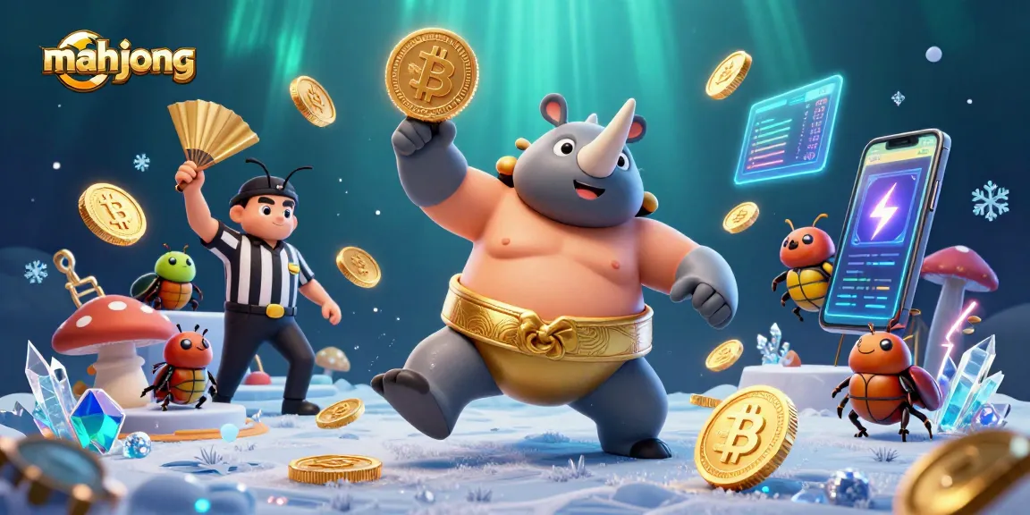 Engage in mahjong with a vibrant scene featuring colorful characters and coins