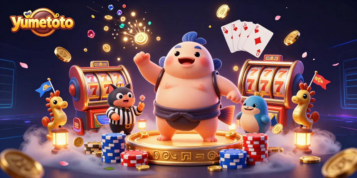 Play exciting slot games at yumetoto featuring a lively underwater scene with vibrant characters and game elements.