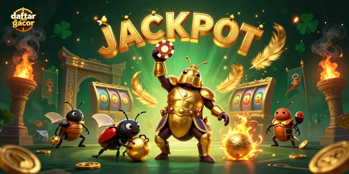 Experience daftar slot gacor action with a heroic beetle, jackpot fireworks, and thrilling slot elements!