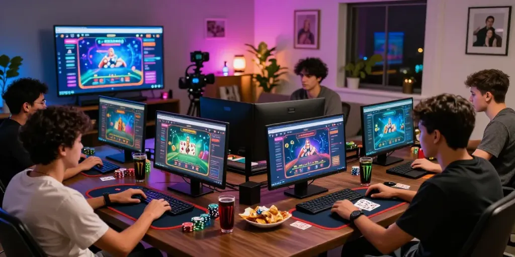 Pengalaman menarik bermain situs gacor dengan pemain fokus pada layar di ruang tamu.