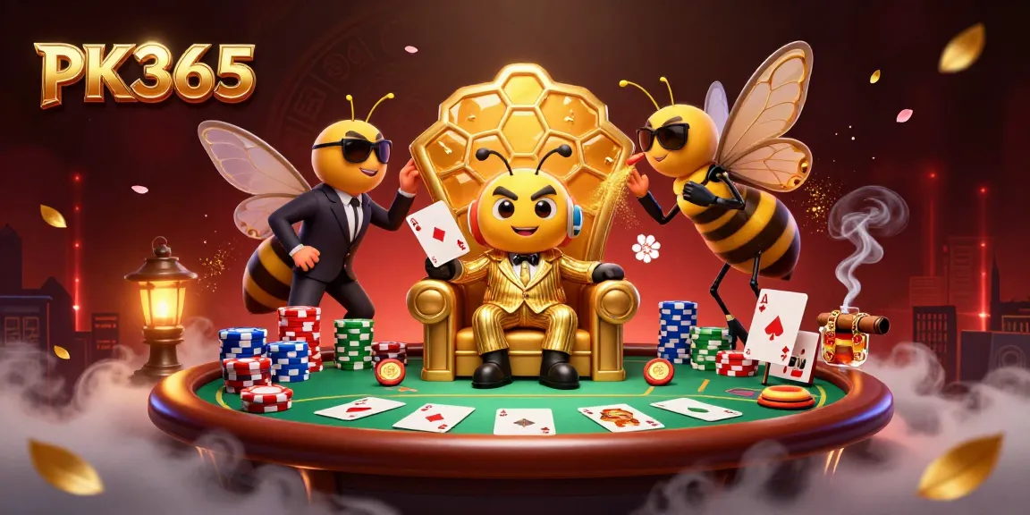 Experience engaging gameplay with PK365 in a vibrant 3D illustration featuring a bee mob boss.
