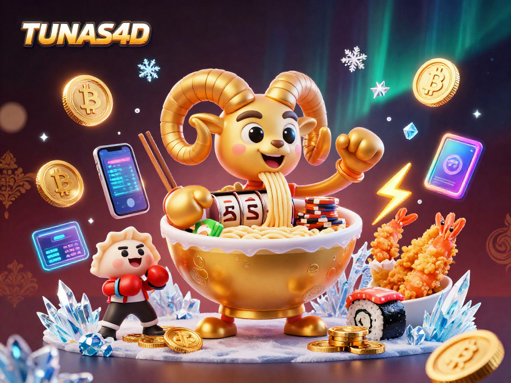Engage with TUNAS4D's interactive slot experience featuring vibrant characters and crypto elements.