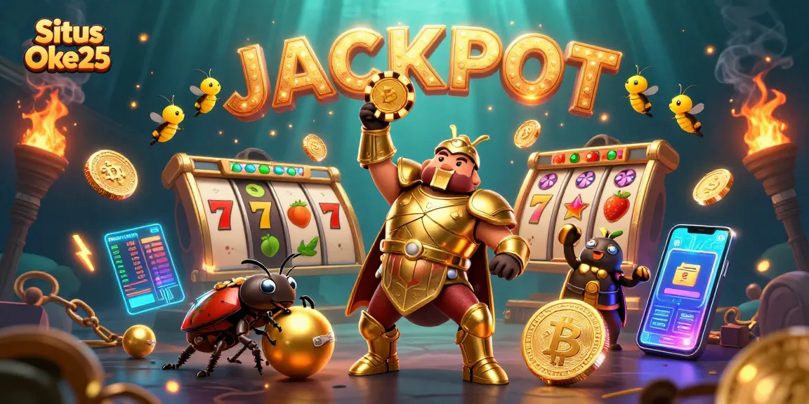 Situs Oke25 mempersembahkan jackpot dengan karakter bergaya lucu dan elemen kasino yang memikat.