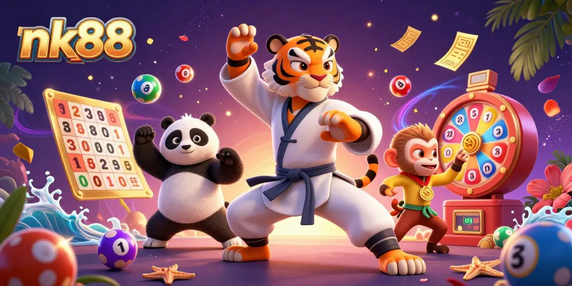 Experience the thrill of nk88 with vibrant lottery games and characters in action.